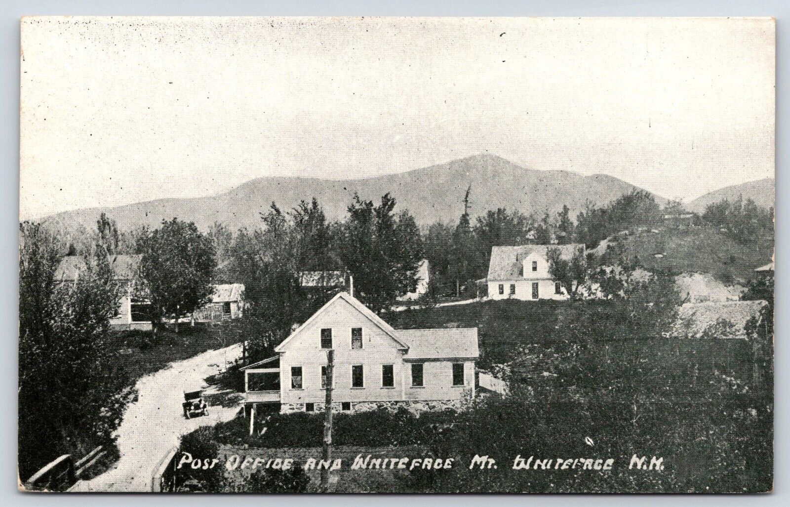 New Hampshire Mt. Whiteface Post office and Town Vintage Postcard