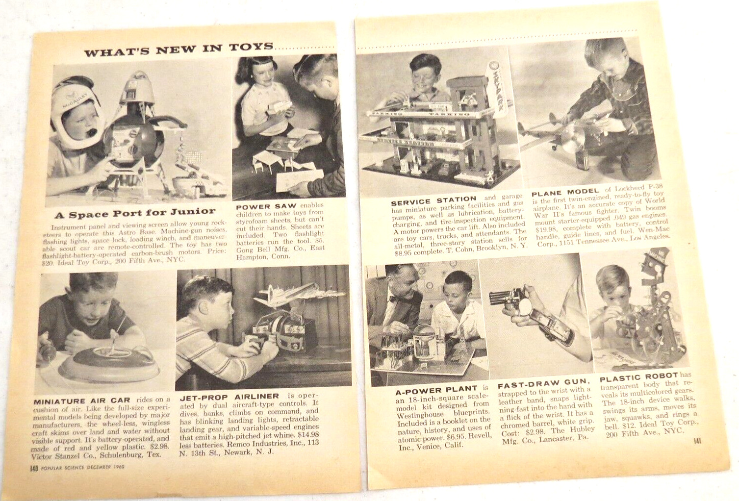 1960 Print Ad What\'s New in Toys Ideal Toy Gong Bell Mfg Victor Stanzel Remco