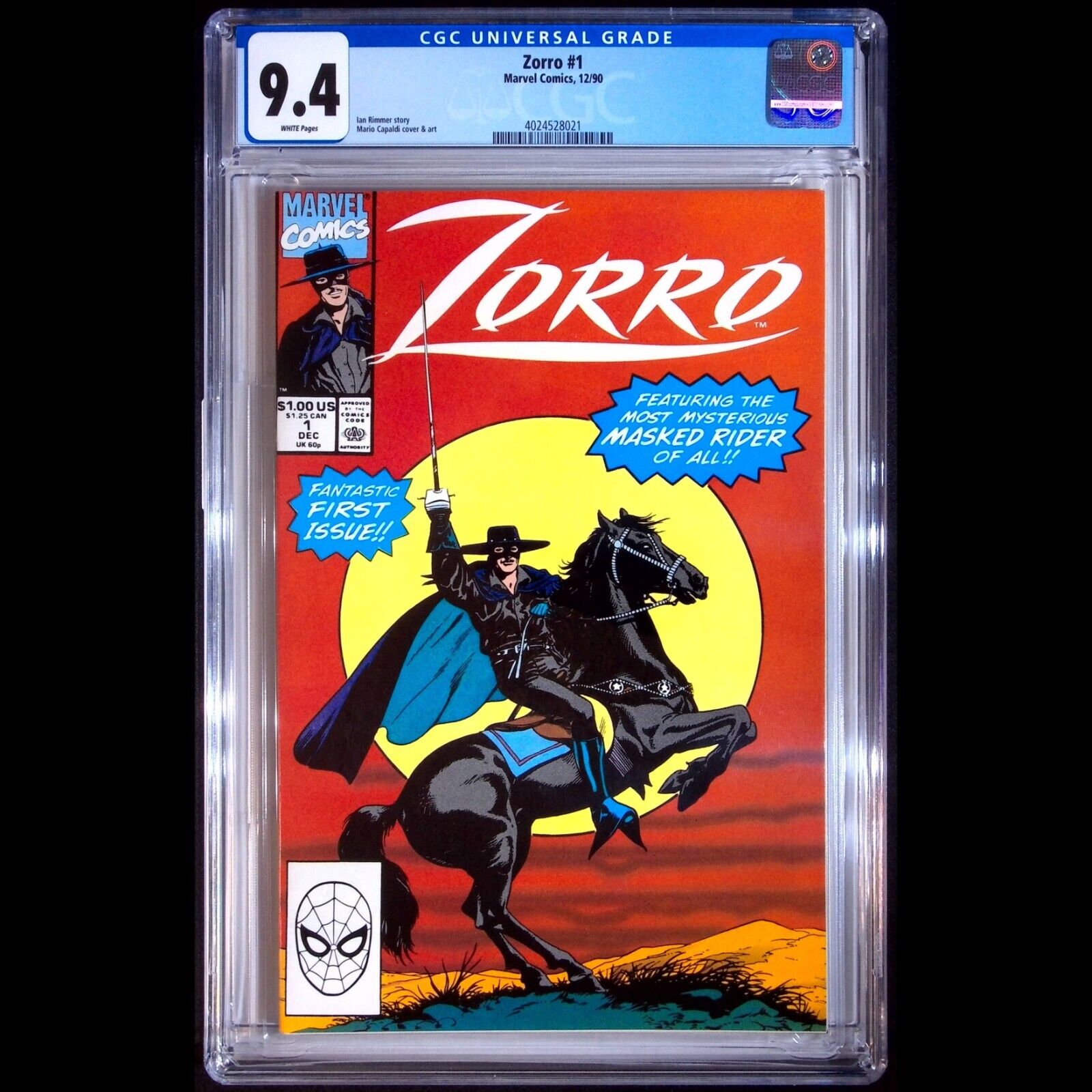 Zorro #1 - Marvel 1990 - possible TV re-boot in the works -  CGC 9.4