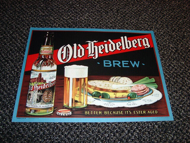 Circa 1930s Blatz Old Heidelberg Brew Sign, Milwaukee, Wisconsin