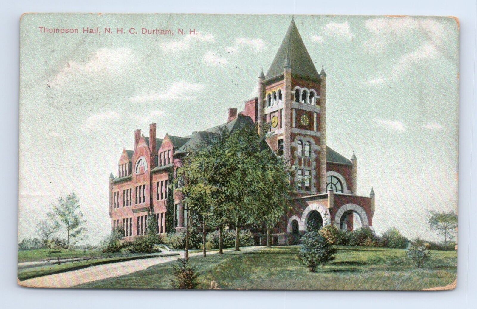 Thompson Hall Building T-Hall New Hampshire University College Postcard VTG NH