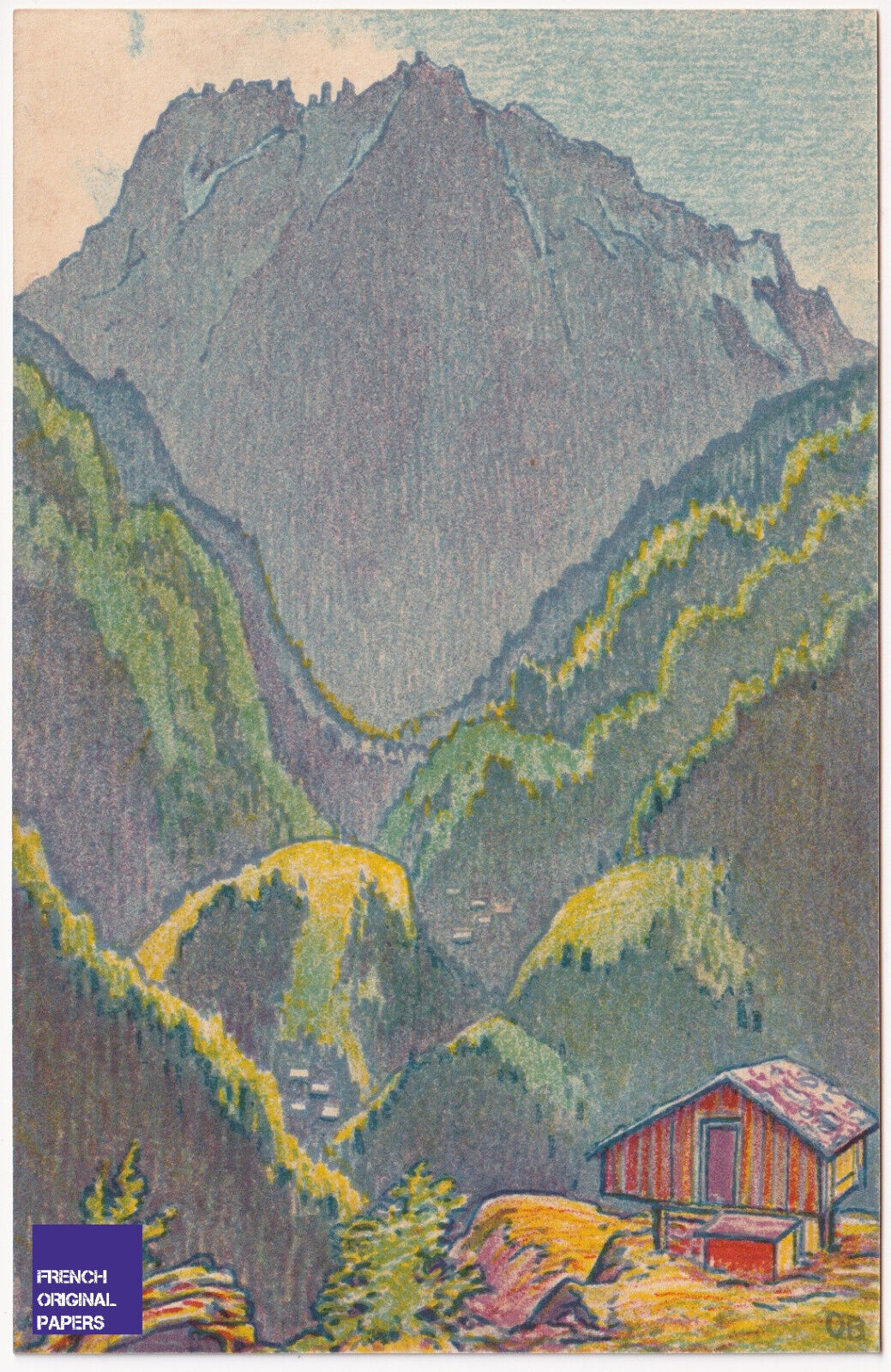 CPA Litho Finhaut Trento Martigny Chamonix 1915s Otto Baumberger Art Deco Alps