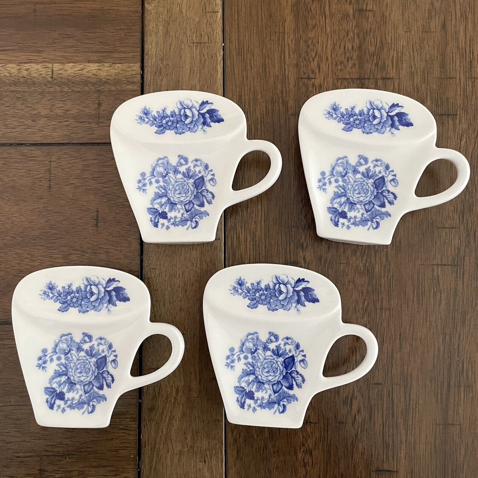 Set of 4 Spode Tea Bag Holder Coasters Blue Room Garden Collection White & Blue