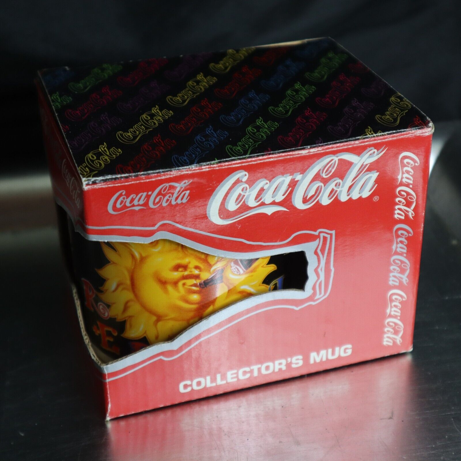 Coca Cola Vintage 90s Collectors Mug New In Box Always Red Hot Sun Coke Retro