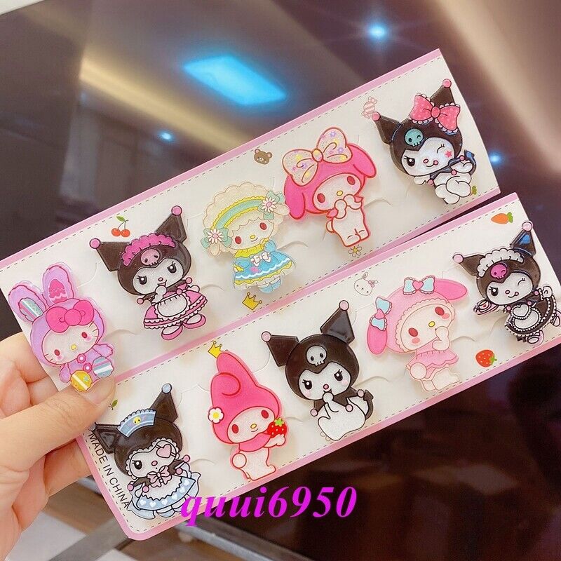 10pcs/set Cute Kuromi My Melody Hello Kitty Hair Clip Barrette Hairpin Jewelry