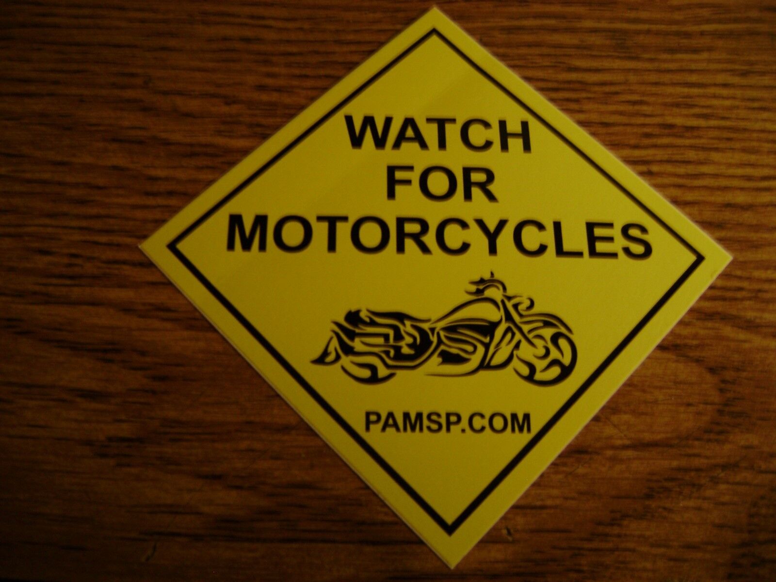Watch For Motorcycles Yellow Decal, Bumper Sticker, Window Sticker