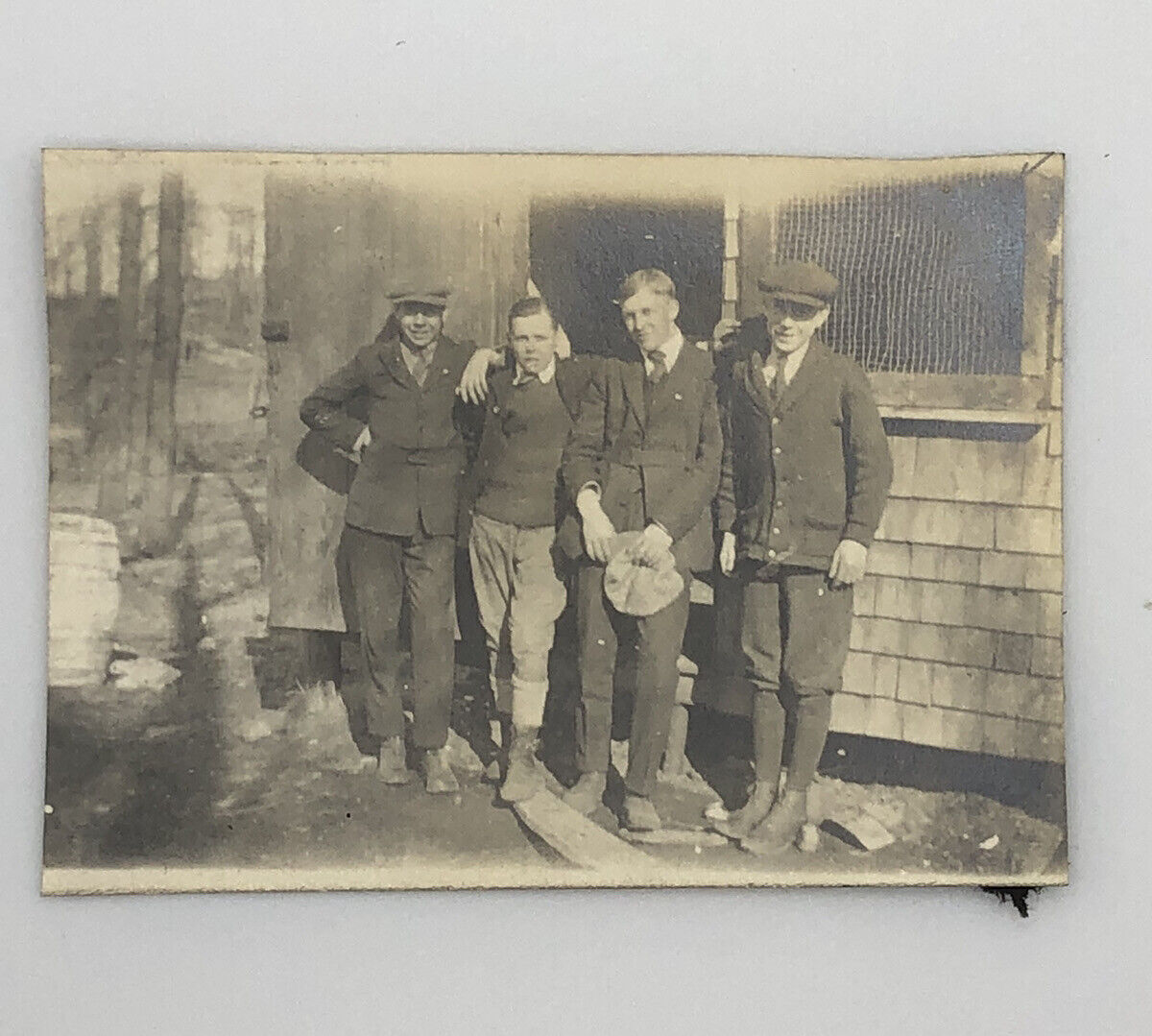 Young Men Group Photo Antique 1920s Vtg Snapshot 