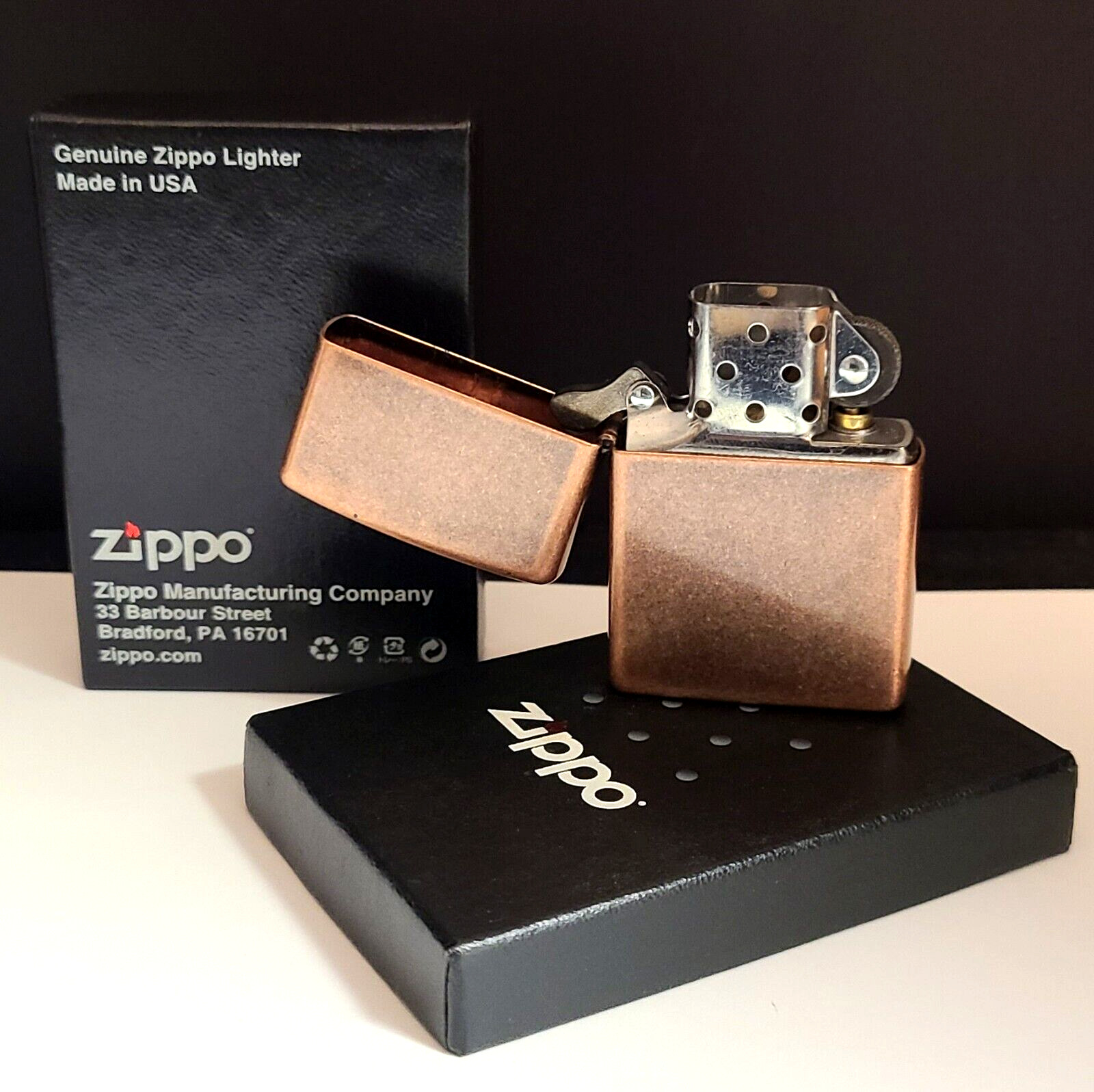 2019 Limited Edition Solid Antiqued COPPER ZIPPO LIGHTER *Standard *New/Opened