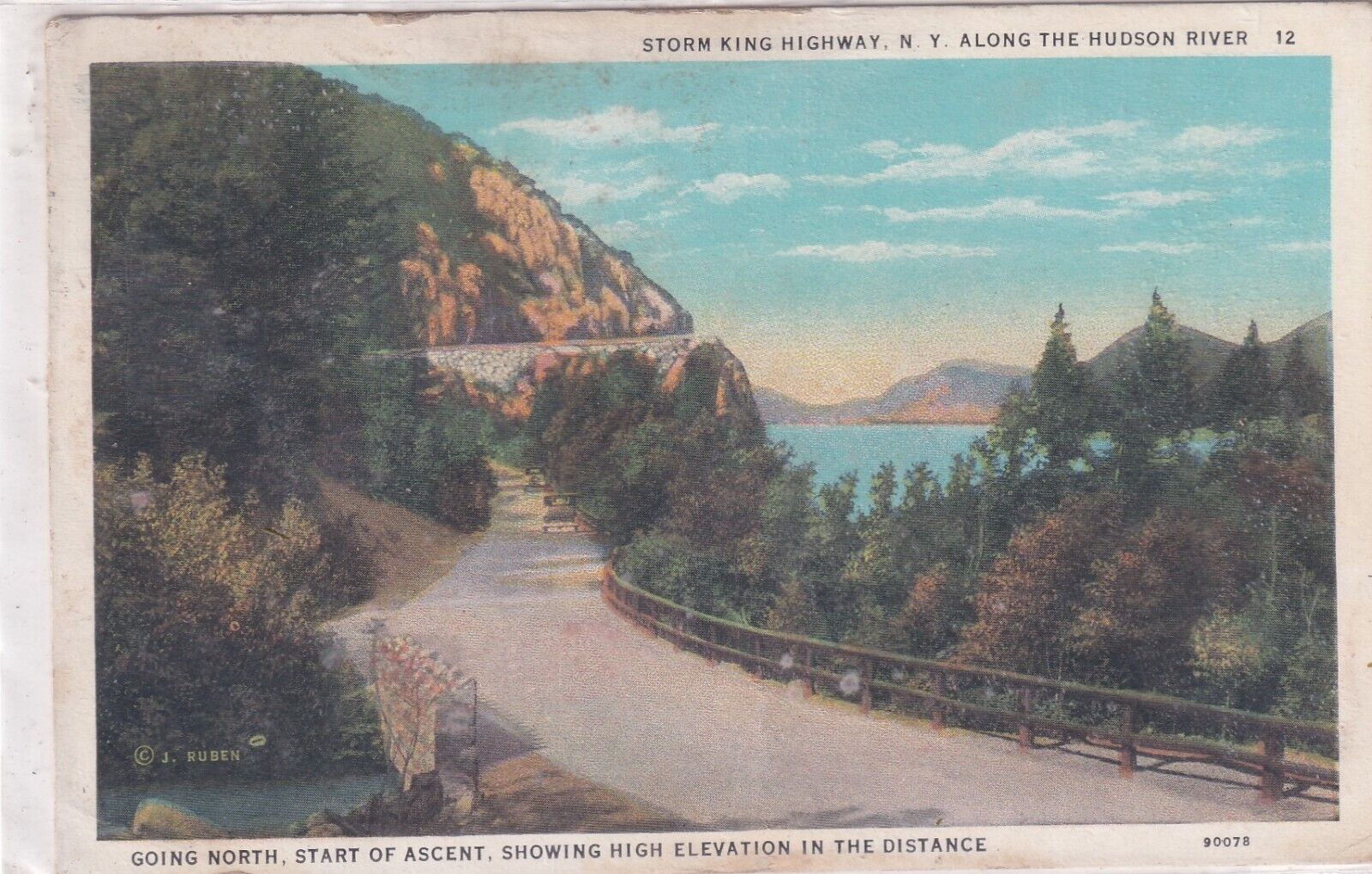 1920s Going North Start of Ascent Storm King Highway No Cars Hudson Highlands NY