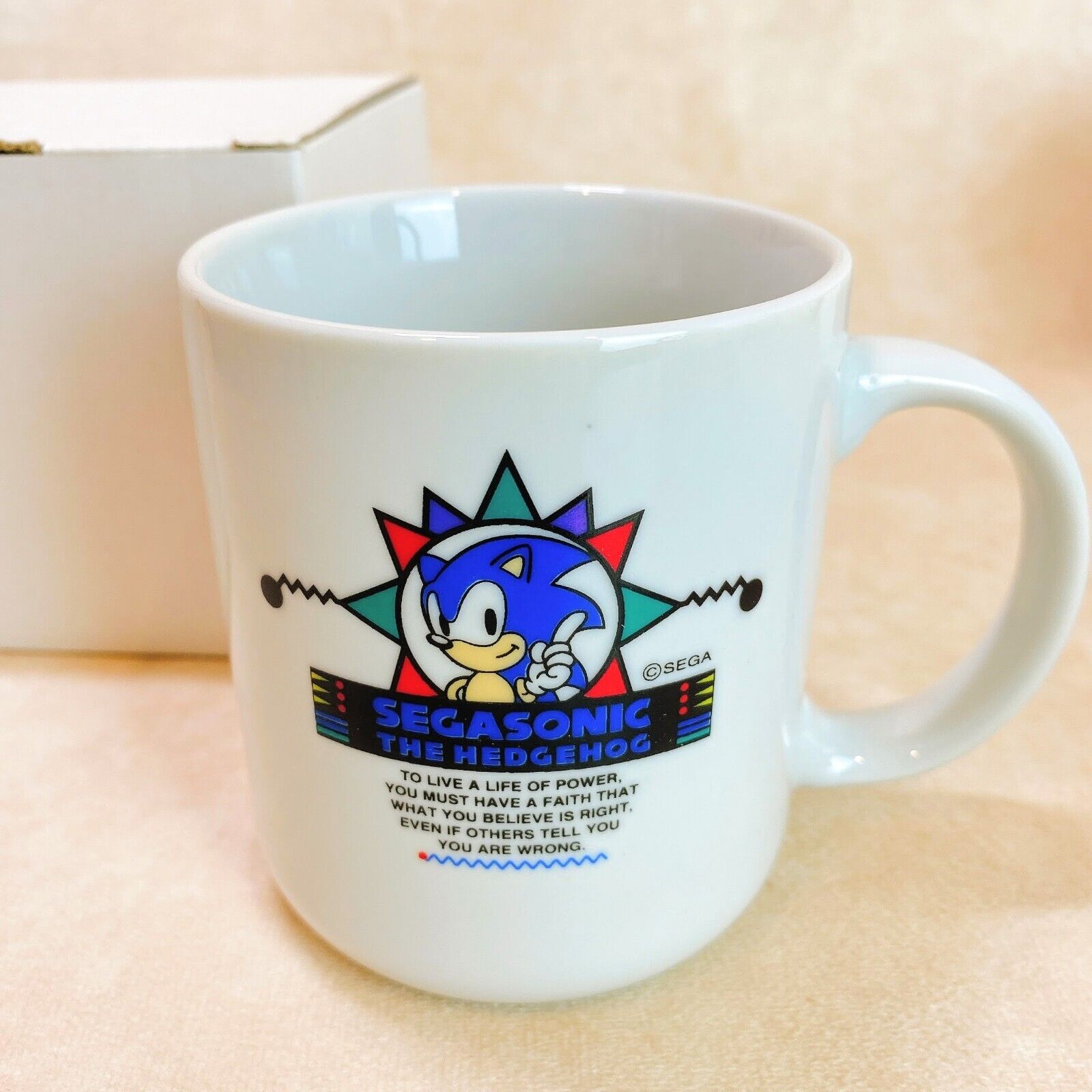 Rare SEGA  World Memorial item 1993 Sonic the Hedgehog Mug cup Japan