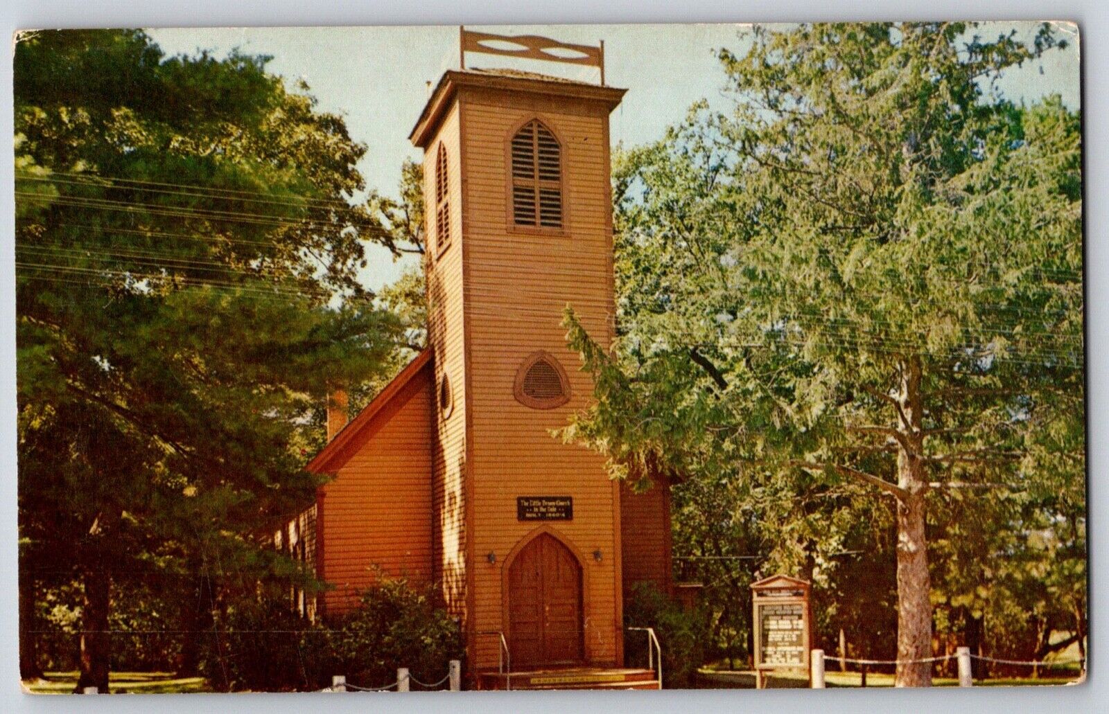 Postcard Vale Iowa Little Brown Church Building 