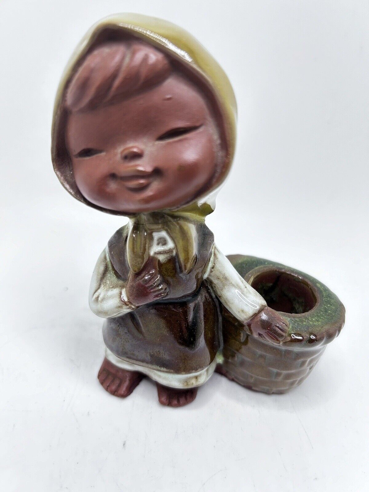 Vintage Japanese Pottery Girl Vase