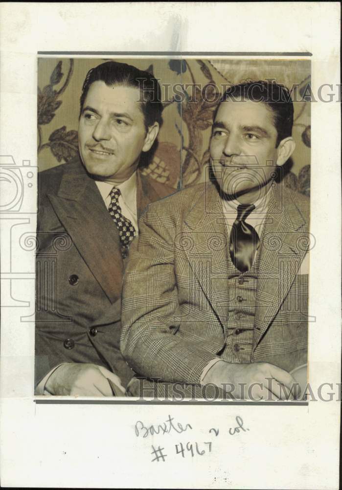1936 Press Photo Film star Warner Baxter shown with his double Frank McGrath