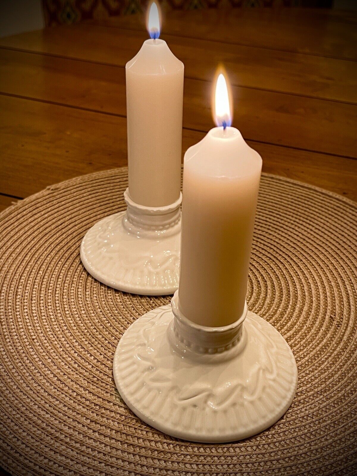 White Ceramic Candleholders