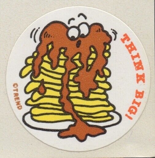 Vintage Trend Scratch And Sniff Pancakes Stinky Stickers Glossy Single 1980\'s