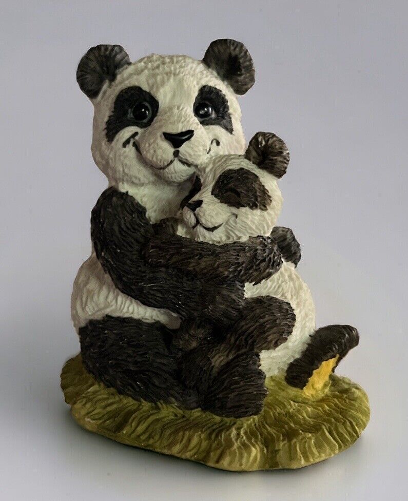 Vintage Panda Bear Figurine Mother & Cub Trinket Shelf Sitter 5” Great Gift