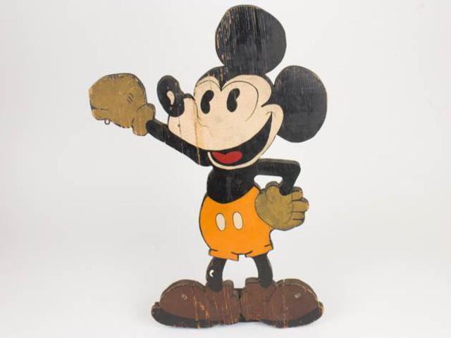 NobleSpirit {3970} Rare Original Wooden Mickey Mouse Store Display Circa 1930's