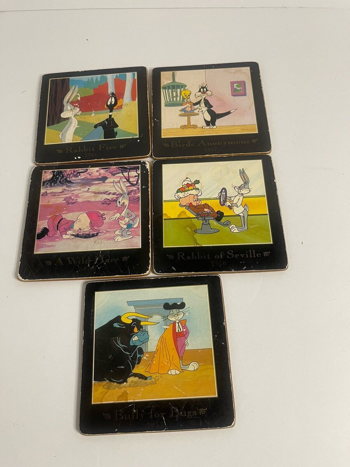Looney Tunes Classic Cartoon Coasters Set Of 5 1992  Warner Bros