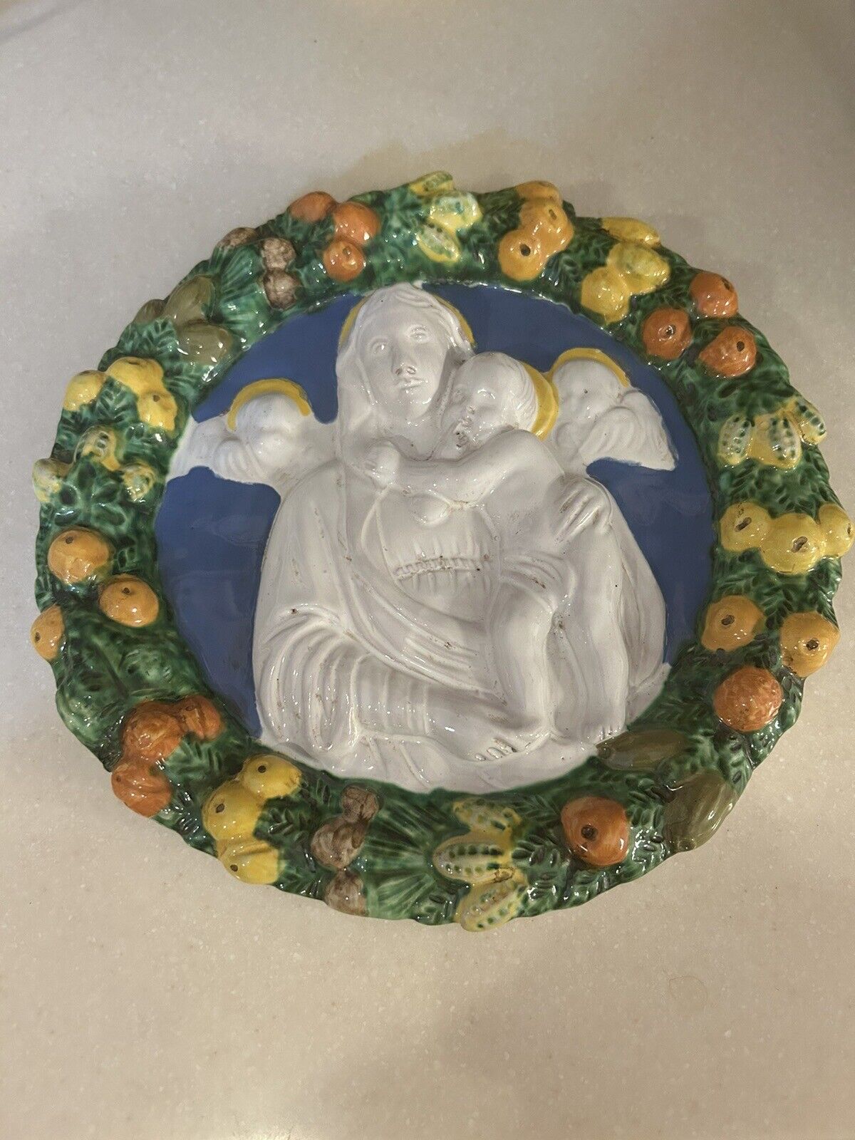 Biordi Art Imports- Italian Made Decorative Ceramic Madonna with Angels