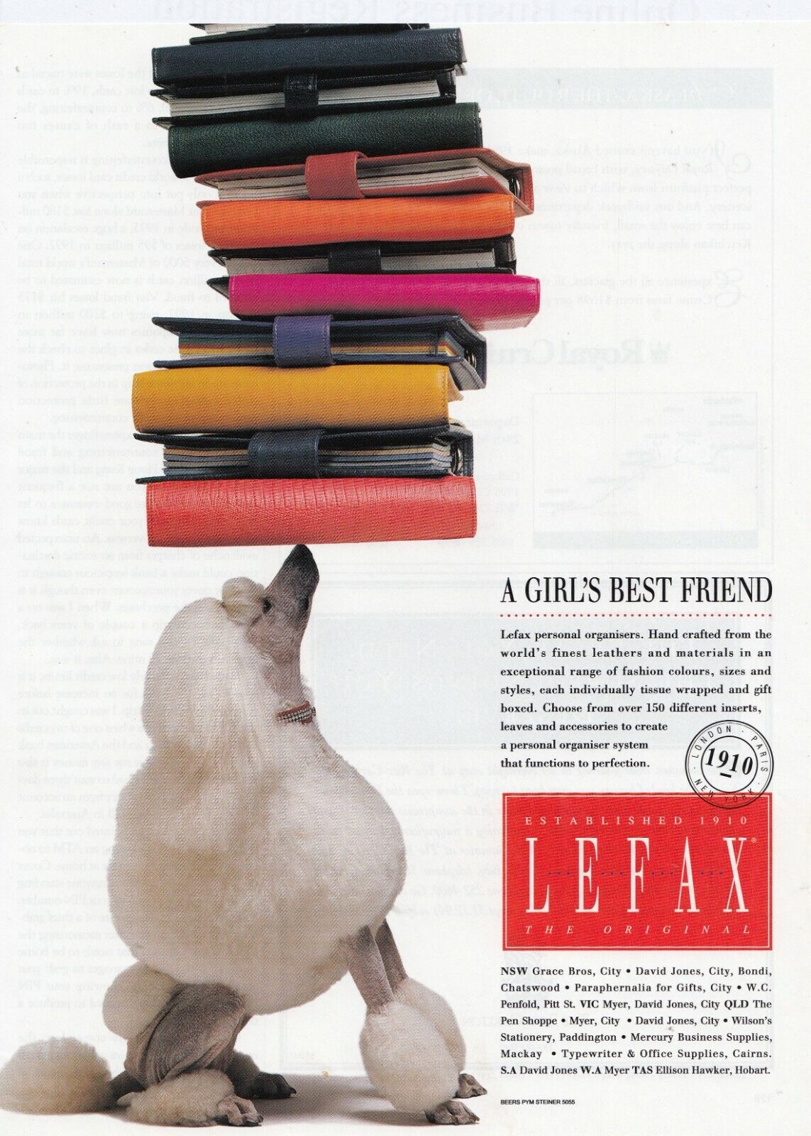 1994 LEFAX Personal Organisers Vintage PRINT AD Art Deco PAPER ADVERTISEMENT