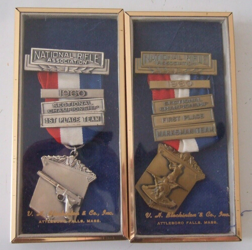 1960  NATIONAL RIFE ASSOCIATION SECTIONAL CHAMPIONSHIP MEDALS  LOT OF 2   TEAMS