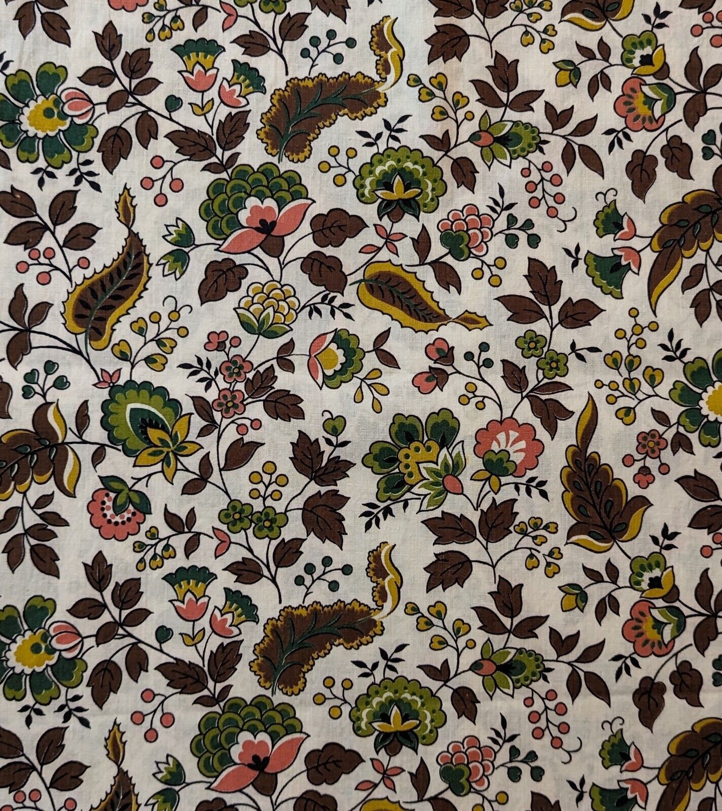 Vintage Cotton Fabric 1930\'s Floral 2.75 yds.