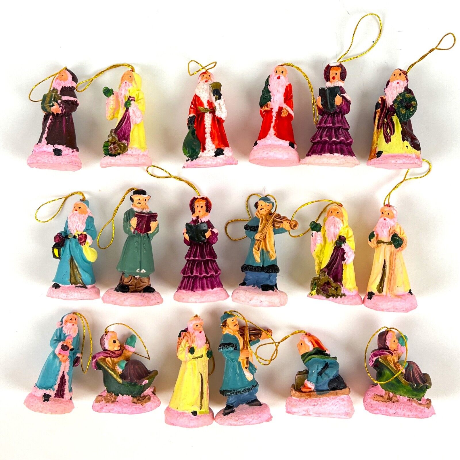 VTG Victorian Miniature Figurines Christmas tree ornaments Set of 18