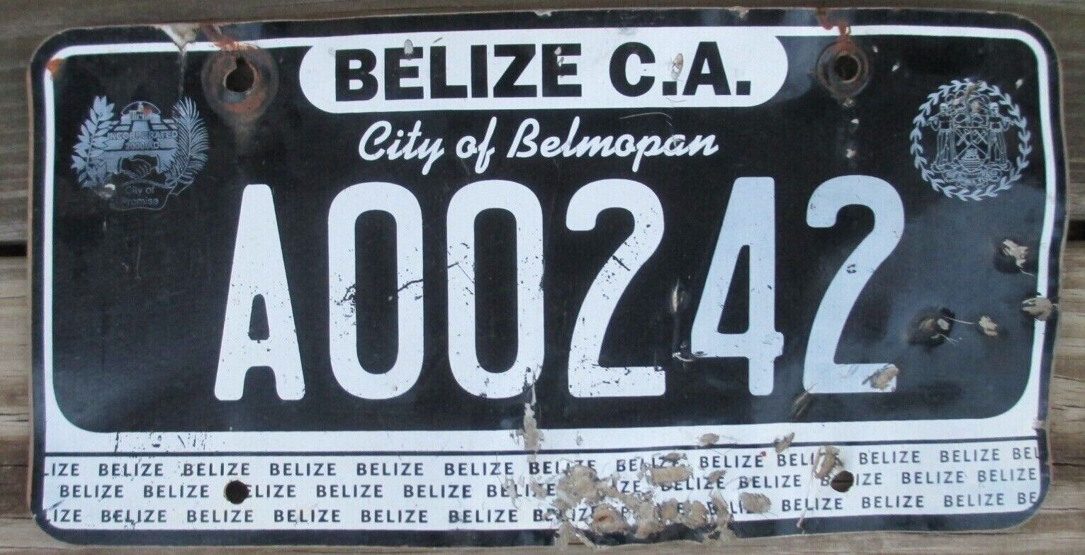 BELMOPAN, BELIZE 2010 Series Commercial License Plate A00242 - RARE