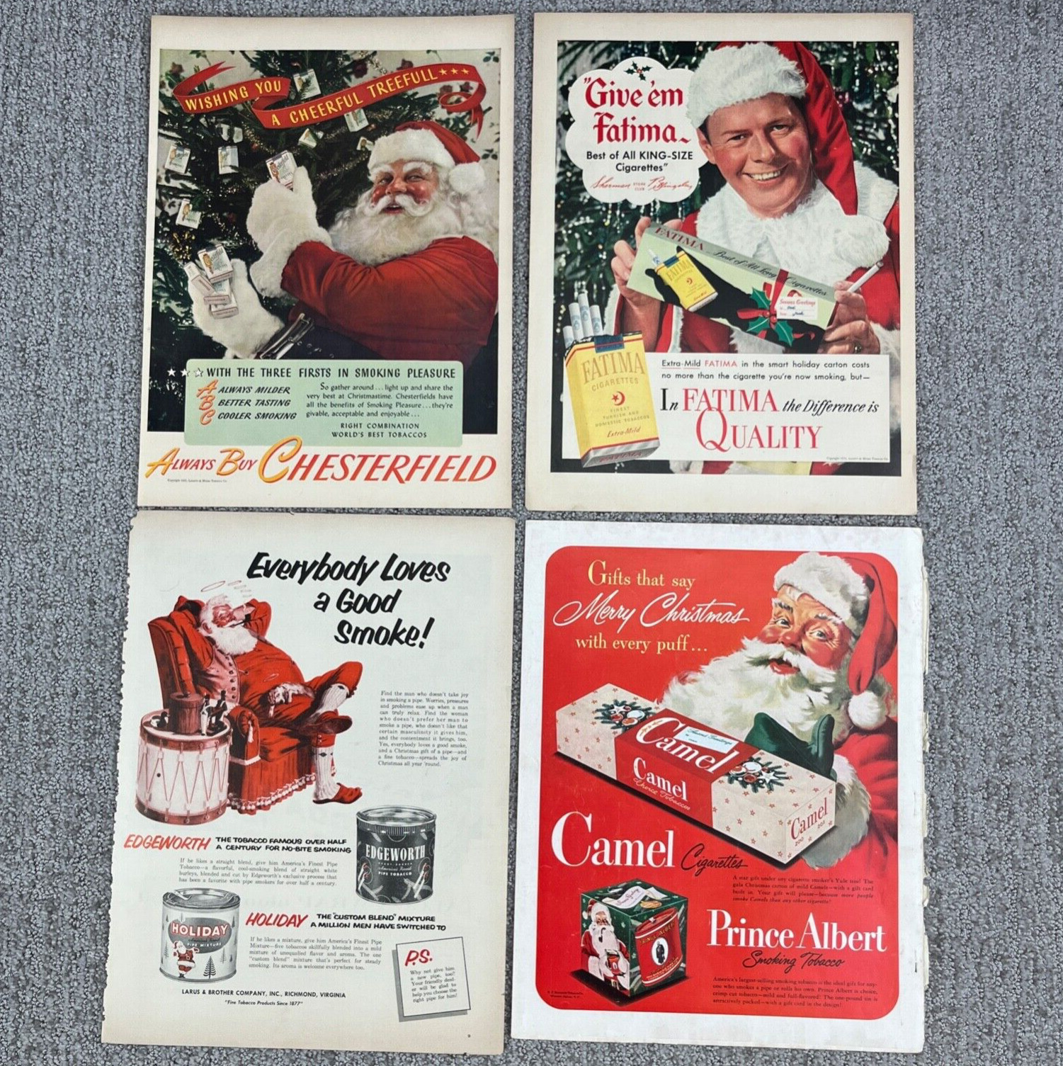Vintage Christmas Decor Ephemera Magazine Print Ads Wet Bar Cigar Bar 1940-50s