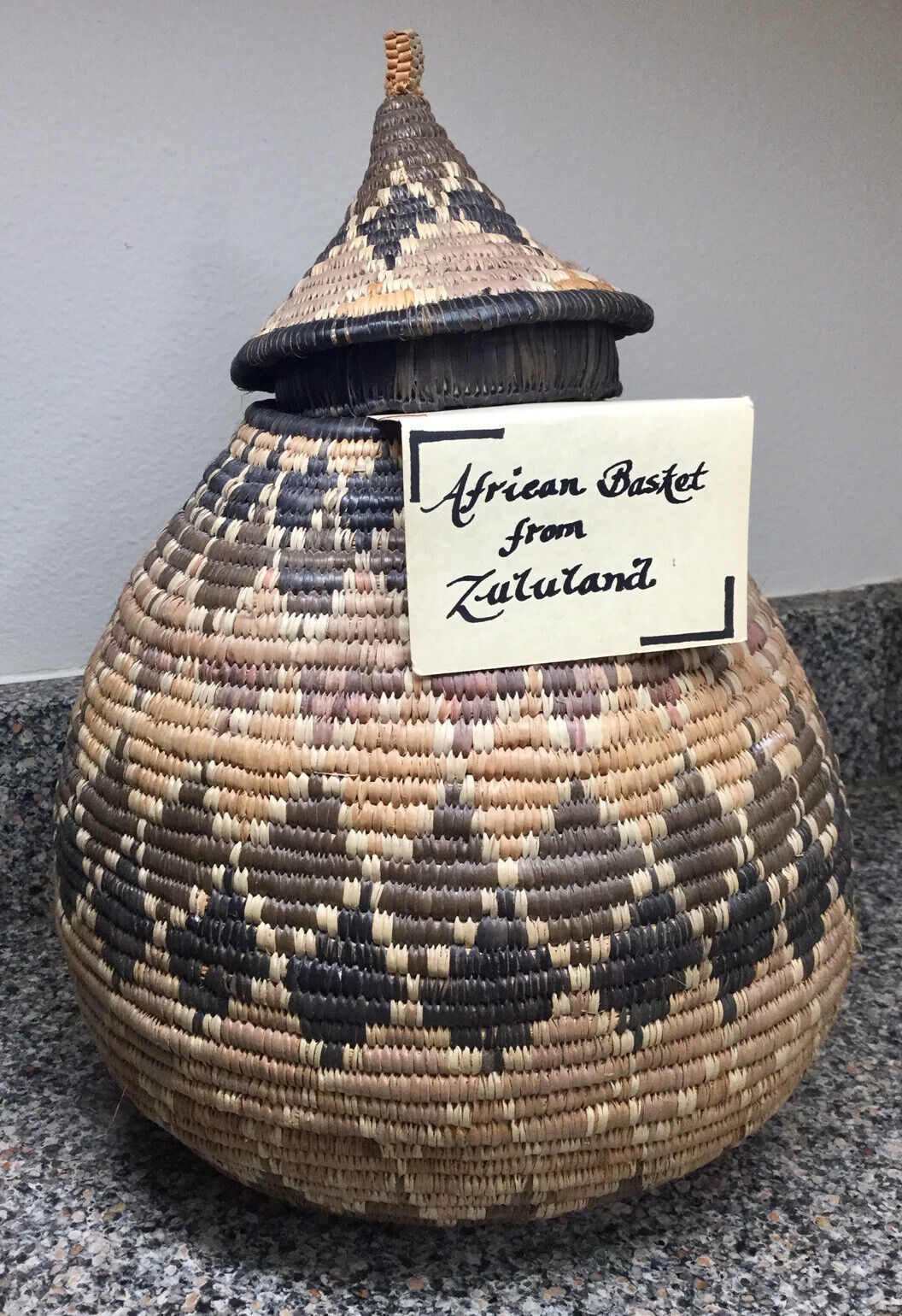 Vintage Large Traditional African Zululand Basket ~14