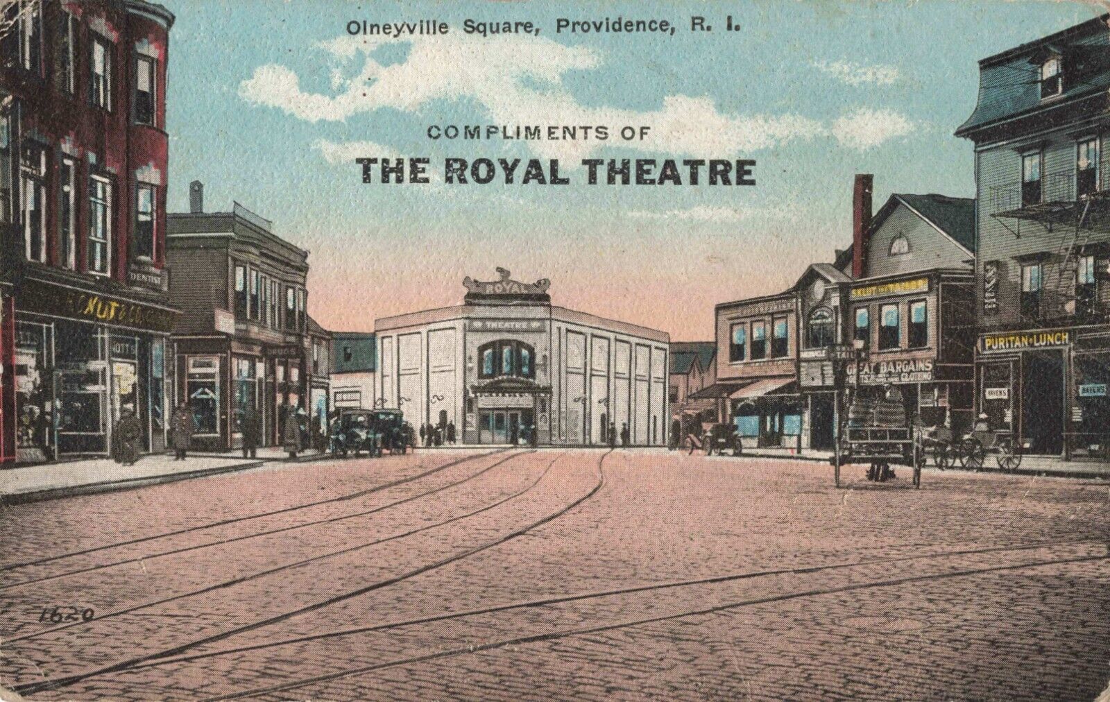 Olneyville Square Royal Theatre Providence Rhode Island RI c1910 Postcard