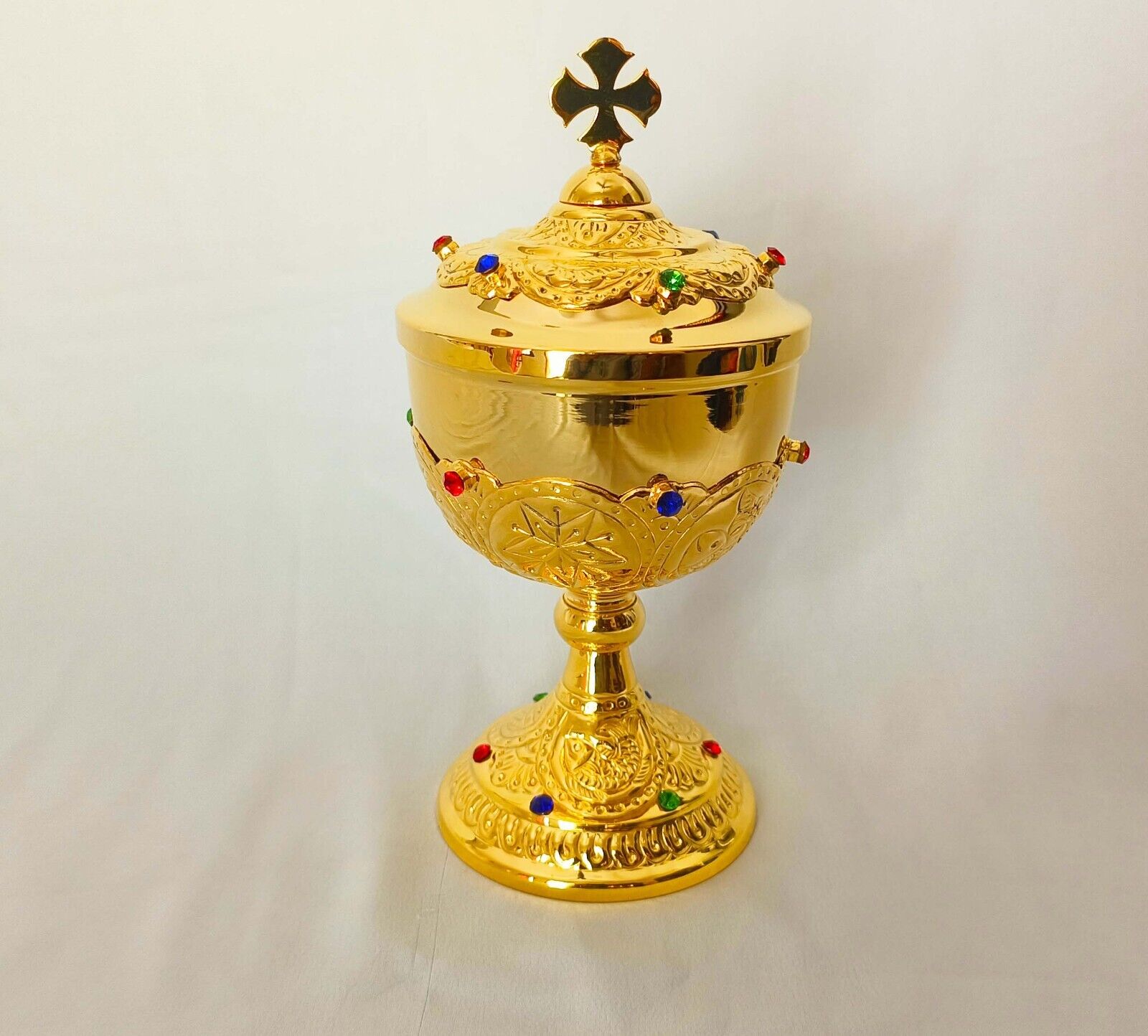 Ciborium Brass Gold Plated Chalice Goblet Holy Religious Church Gift USNX70