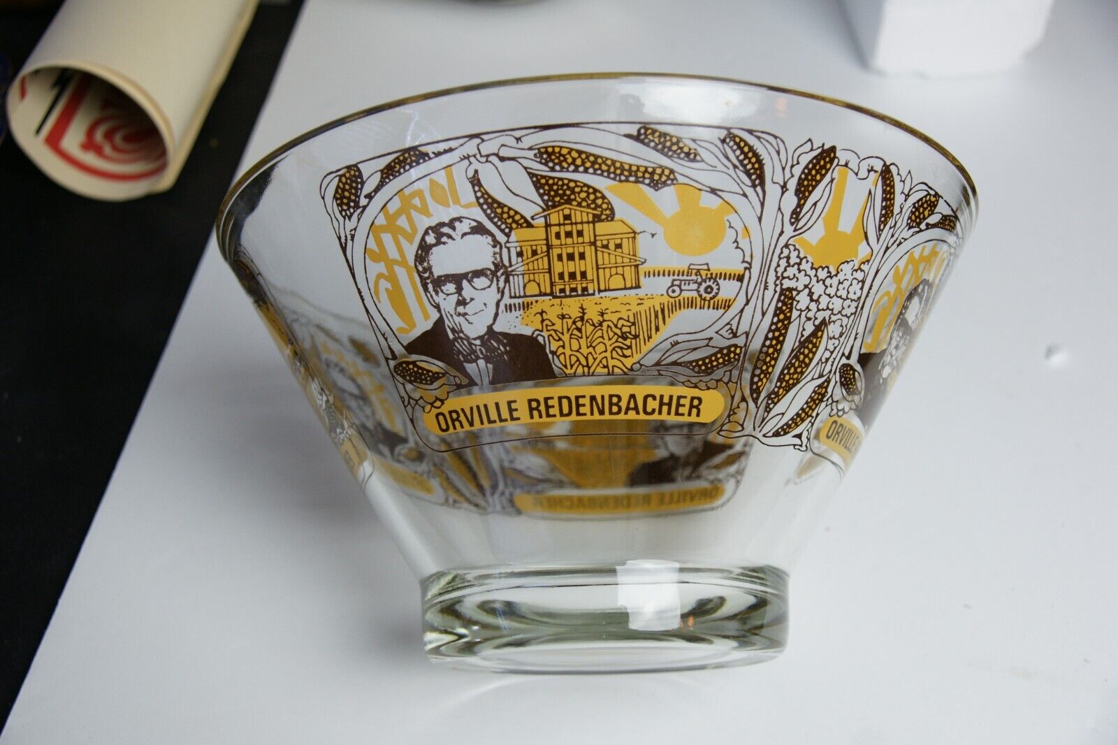 Orville Redenbacher Glass Popcorn Heavy Bowl Vintage 1977