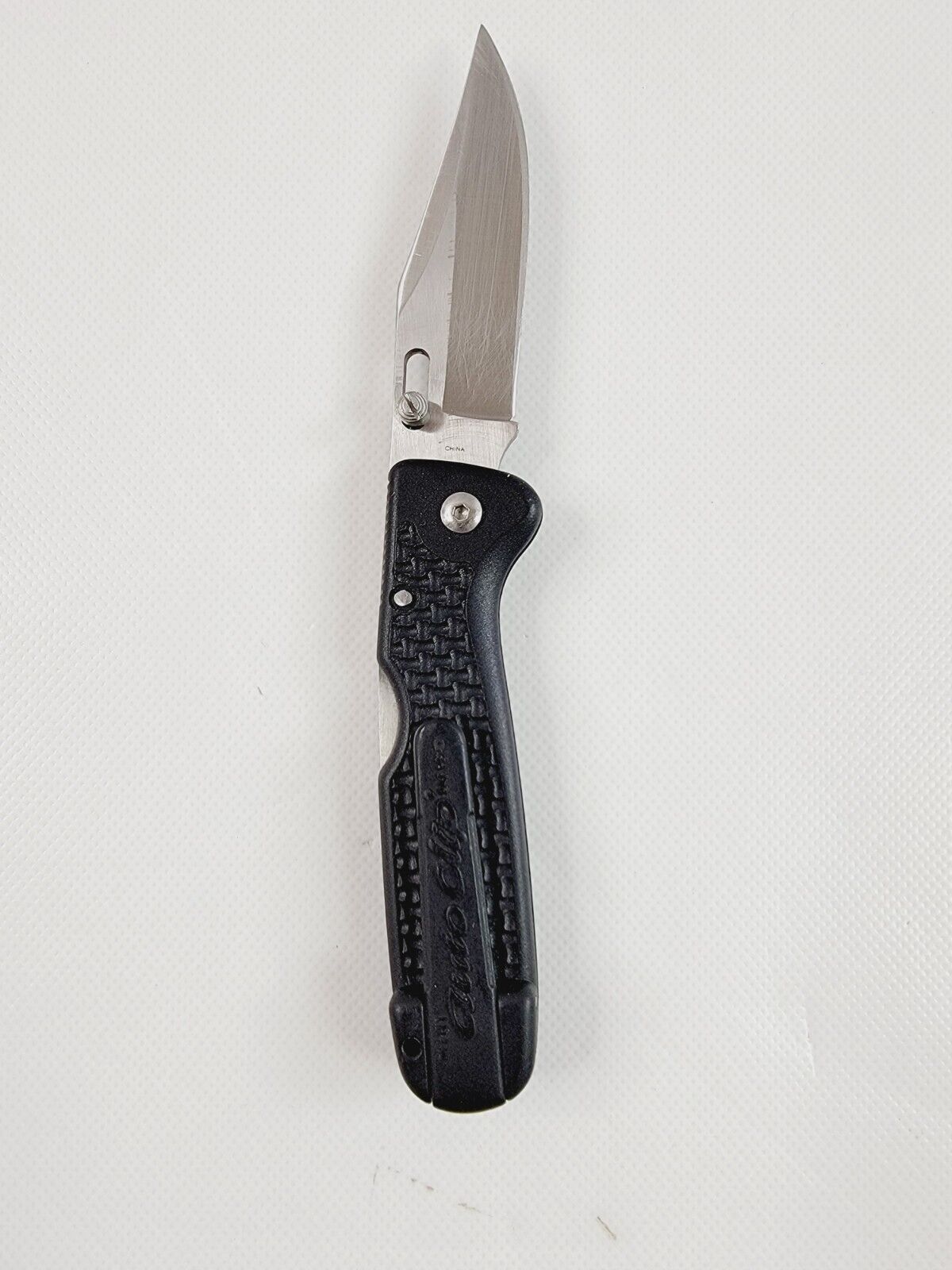 SOG Autoclip Black Lockback Folding Pocket Knife Zytel Scales w/ Fixed Belt Clip