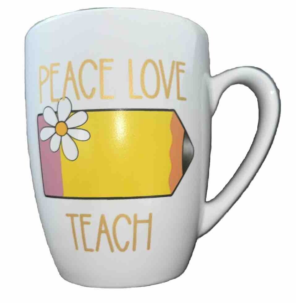 Simply Southern Ceramic Coffee Mug  Cup Large “Peace Love Teach”