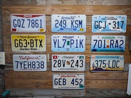 Variety Pack of 10 expired 2013 Mixed State License Plate Tags ~CQZ 7861