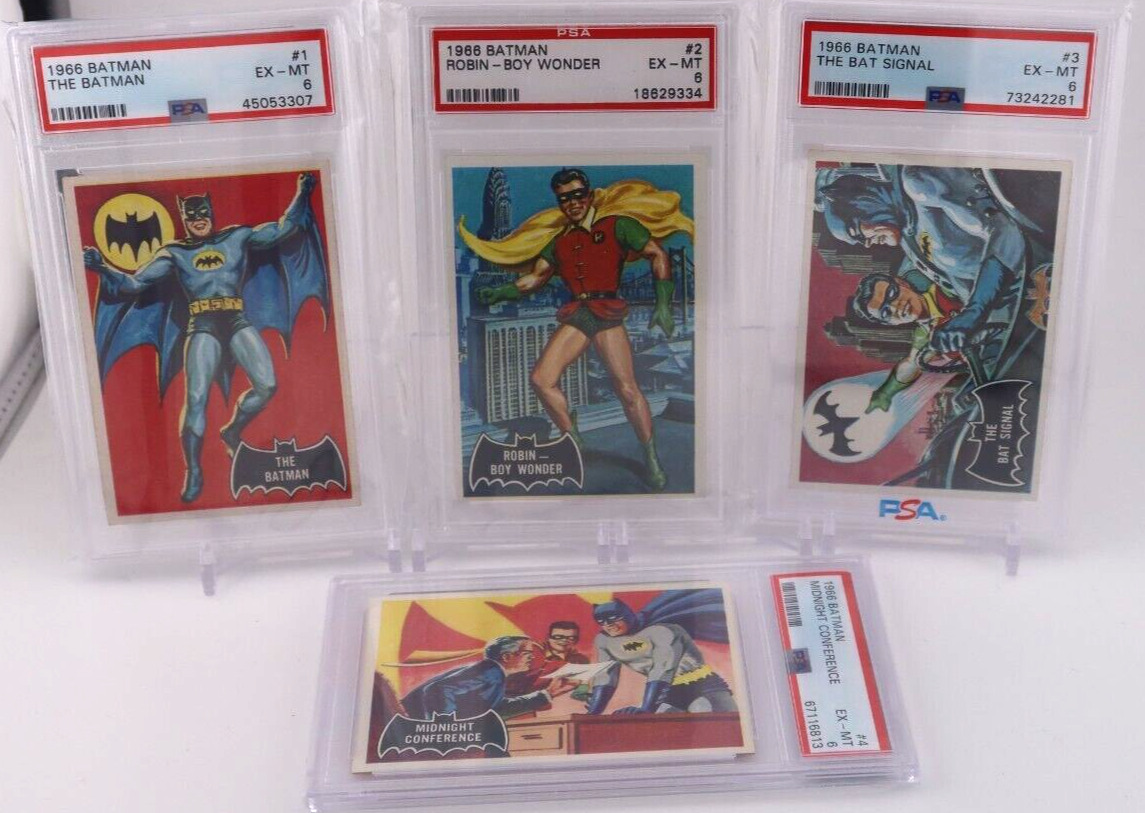 1966 Topps Batman Black Bat Complete 55 Card Set each graded PSA 6 