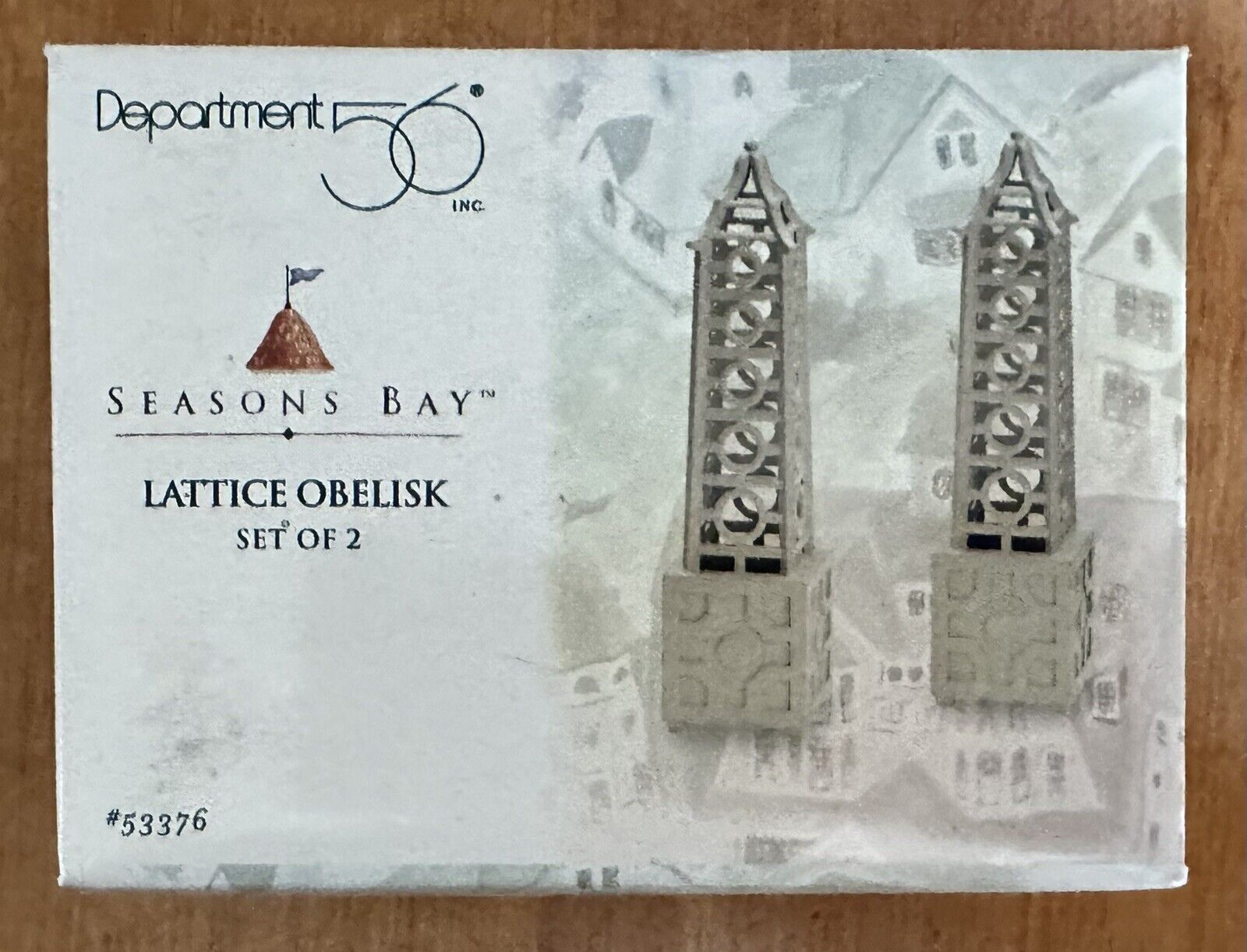 Department 56 Seasons Bay Lattice Obelisk 2 Piece Set #53376
