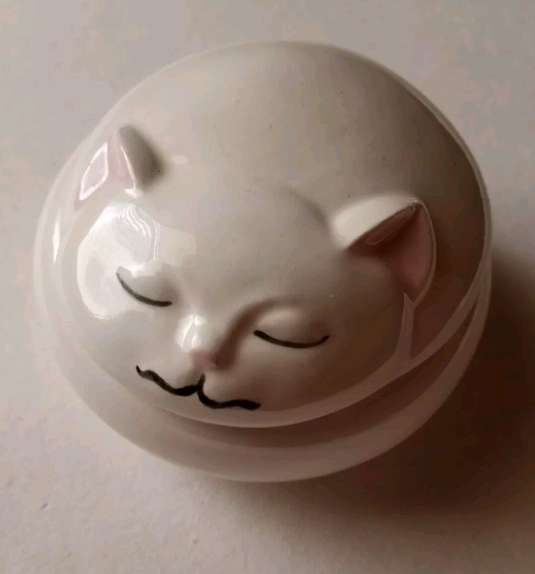 porcelain cat trinket dish vintage