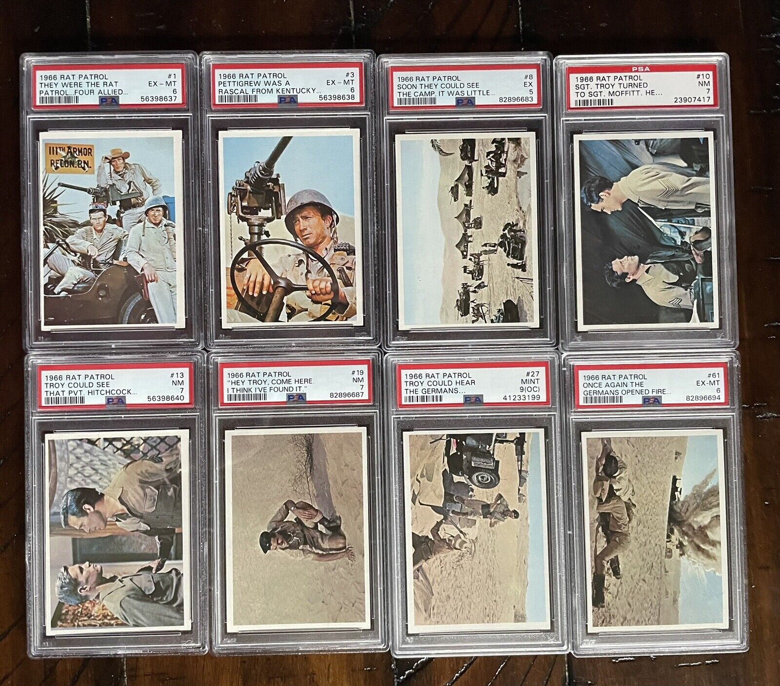1966 RAT PATROL - 8 Different Cards - All PSA GRADED - Includes #1