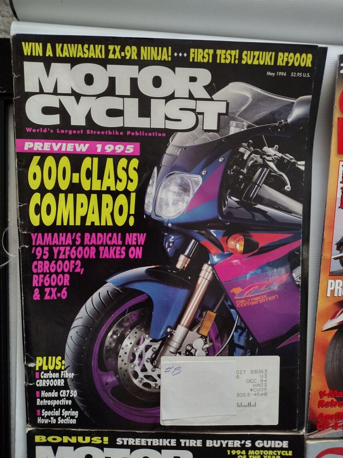 Motor Cyclist Motorcyclist Magazine May 1994 Yamaha YZF600R Motorcycle #B