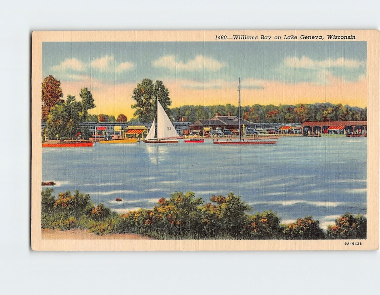 Postcard Williams Bay Lake Geneva Wisconsin USA North America