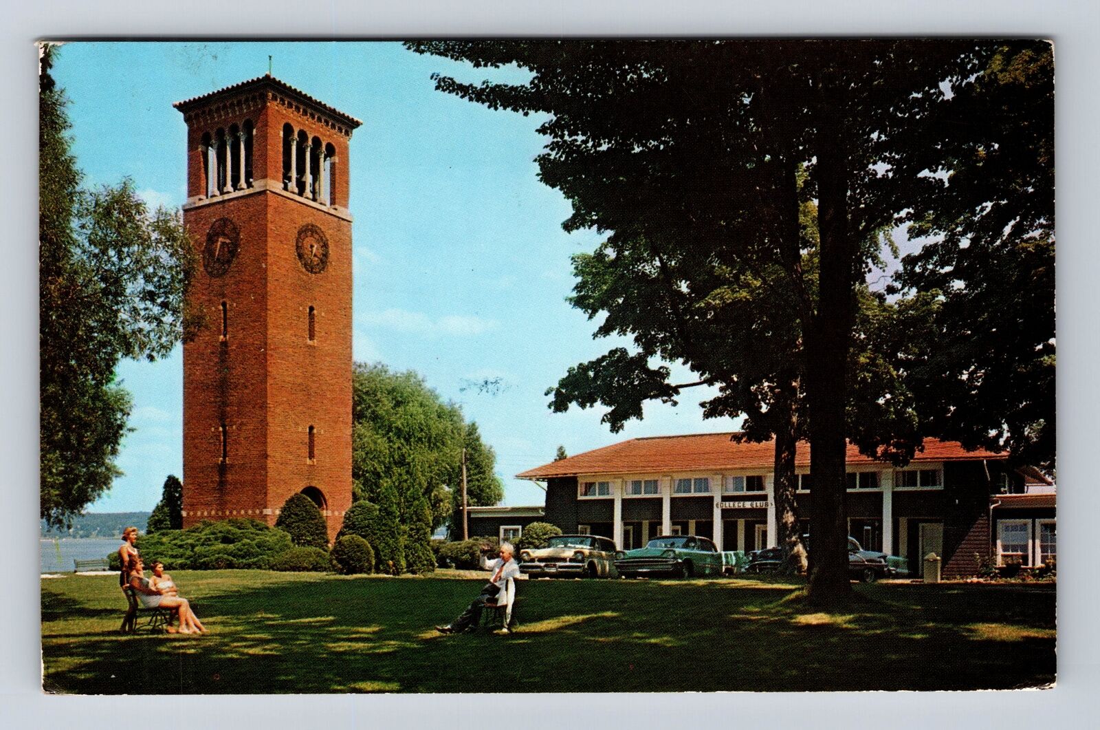 Chautauqua NY-New York, Miller Bell Tower, College Club Antique Vintage Postcard