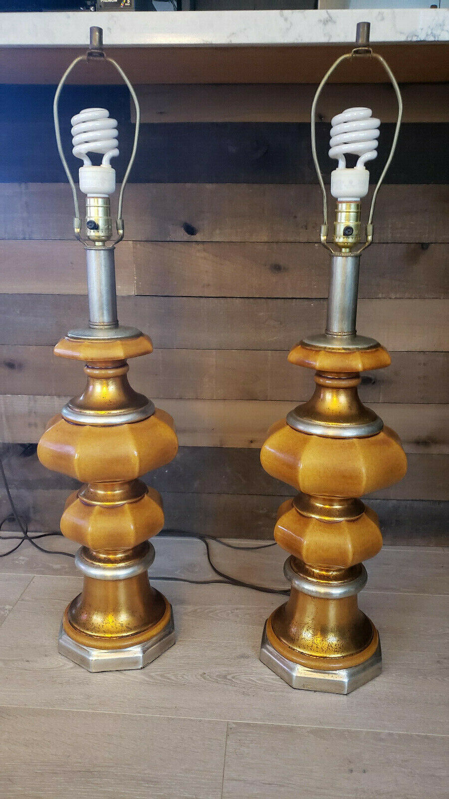 Two Rare Vintage Underwriters Laboratories Inc. Portable Table Lamps. 34\
