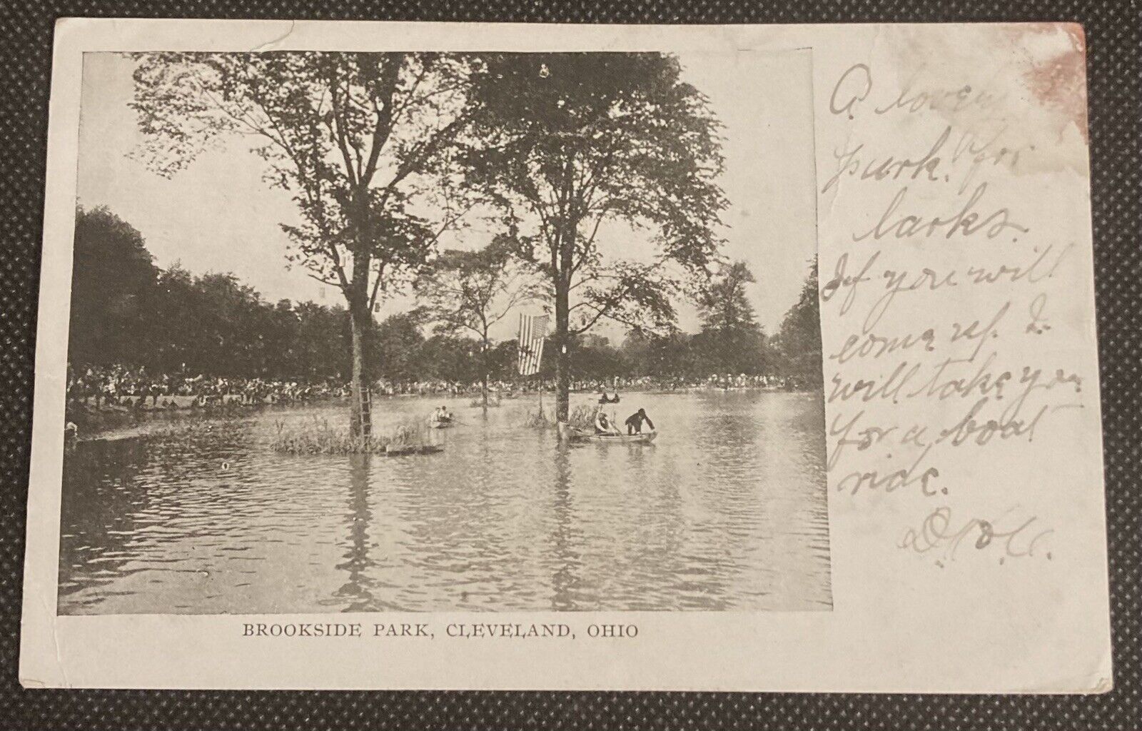 Vintage Brookside Park, Cleveland Ohio Postcard