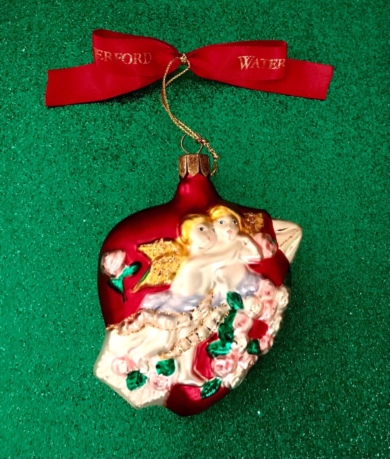 WATERFORD HEIRLOOM CUPID’S HEART VALENTINE’S DAY CHRISTMAS ORNAMENT