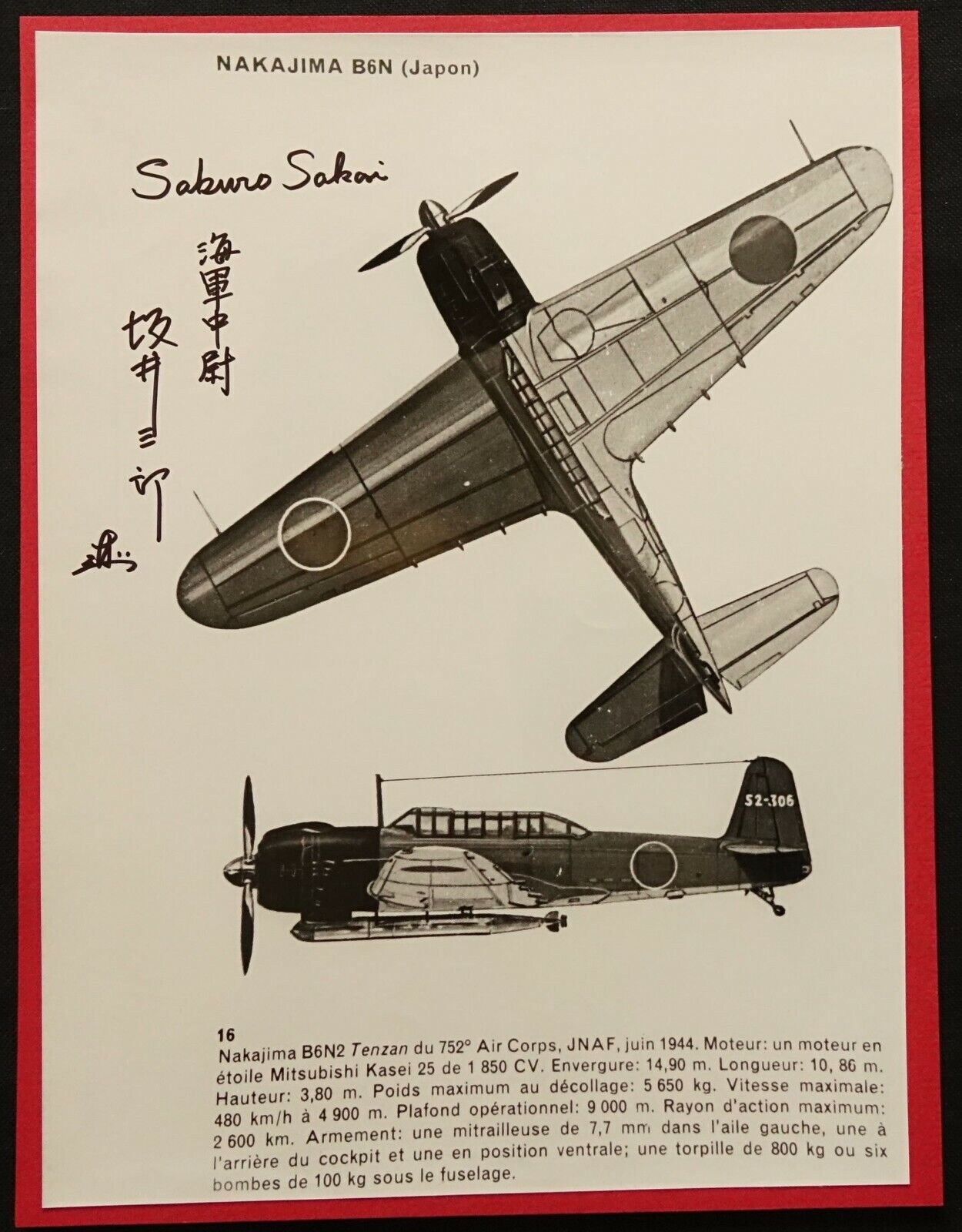 Ace Japanese Aviation WWII, Saburo SAKAI, signed photo #8
