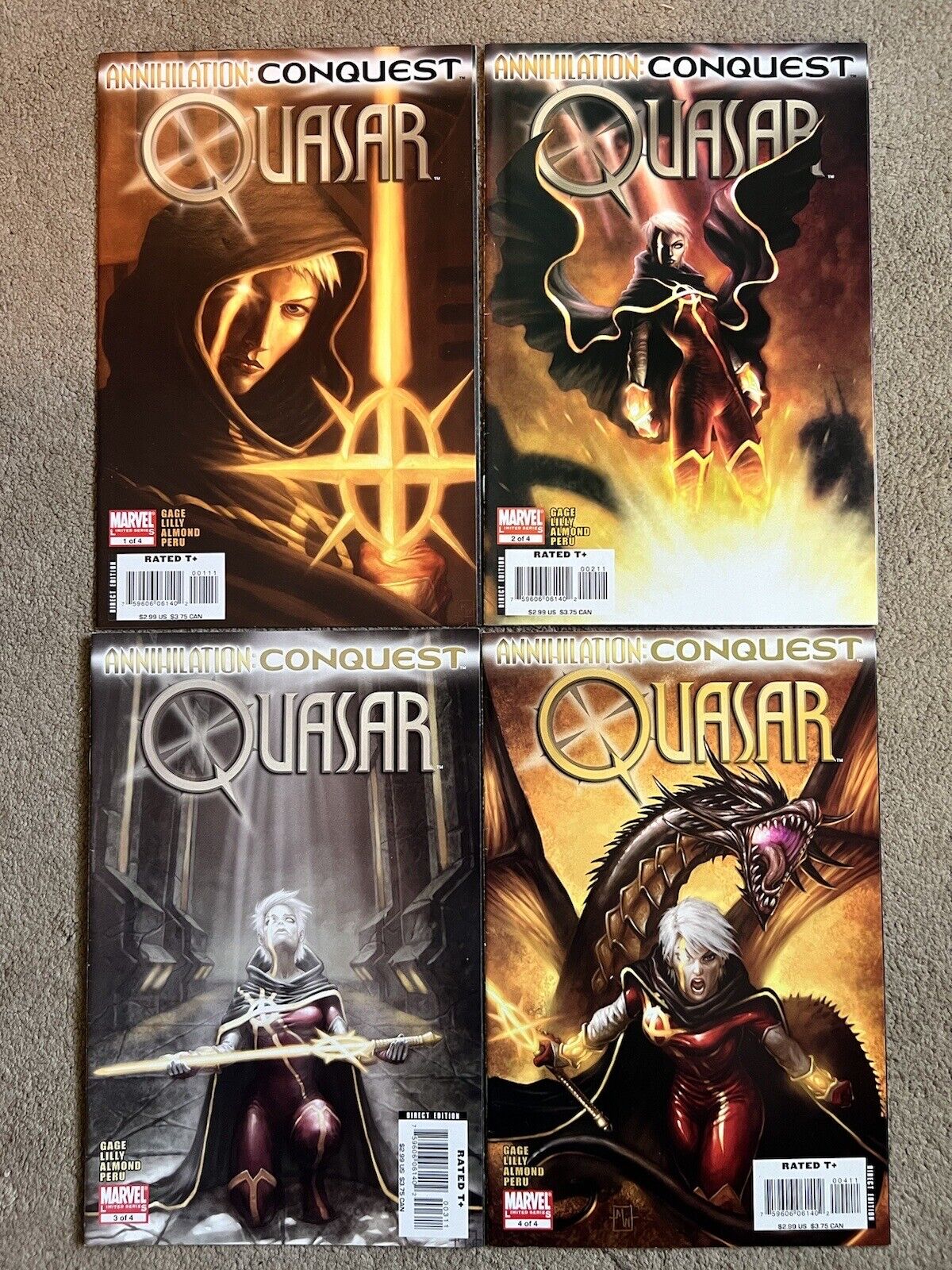 Annihilation Conquest: Quasar #1-4 Complete Set Marvel Comics 2007 