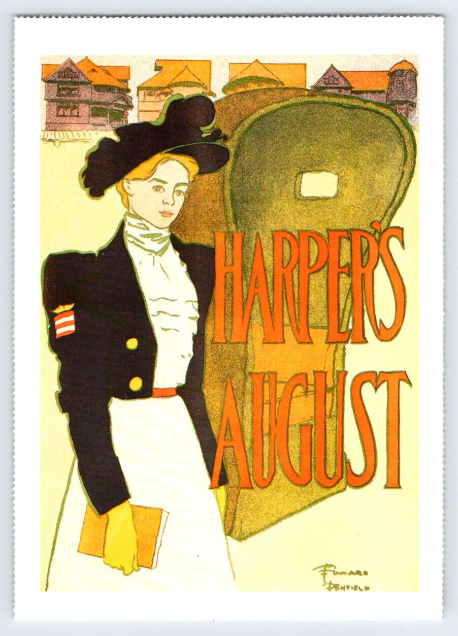 August 1897 Harper\'s Magazine Edward Penfield Reprint Postcard BRL18