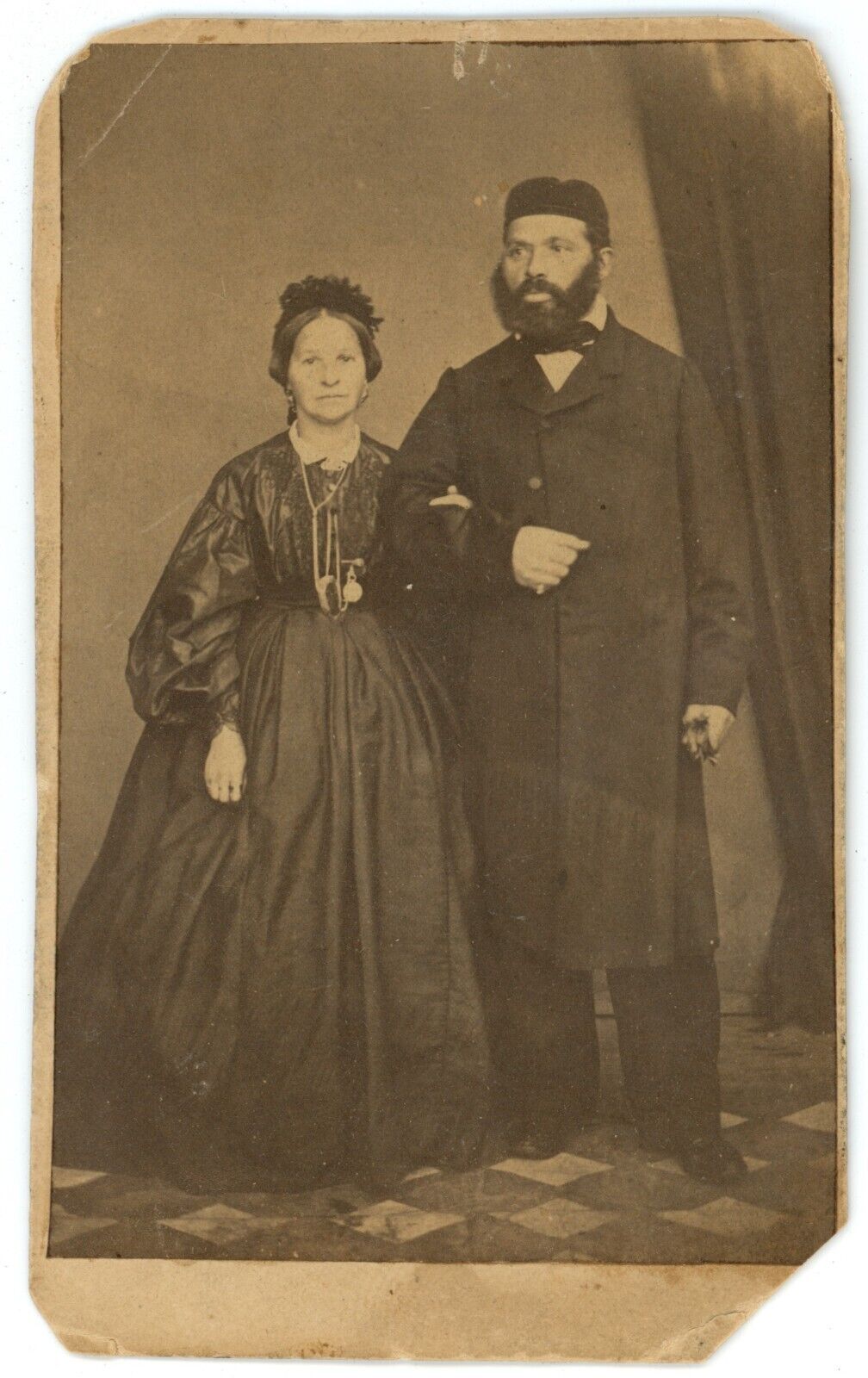 CIRCA 1860'S INCREADIBLE RARE ANTIQUE CDV OF INTERRACIAL COUPLE Named On Back